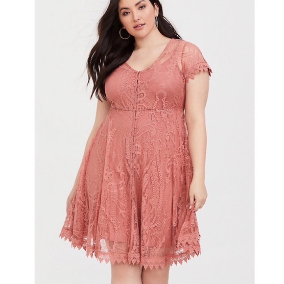 torrid Dresses & Skirts - CCO Sale Torrid Blush Lace Dress Size 2 (2X)